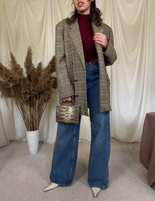 Sacou lung tip palton din stofă moale 100% lână ( XL)