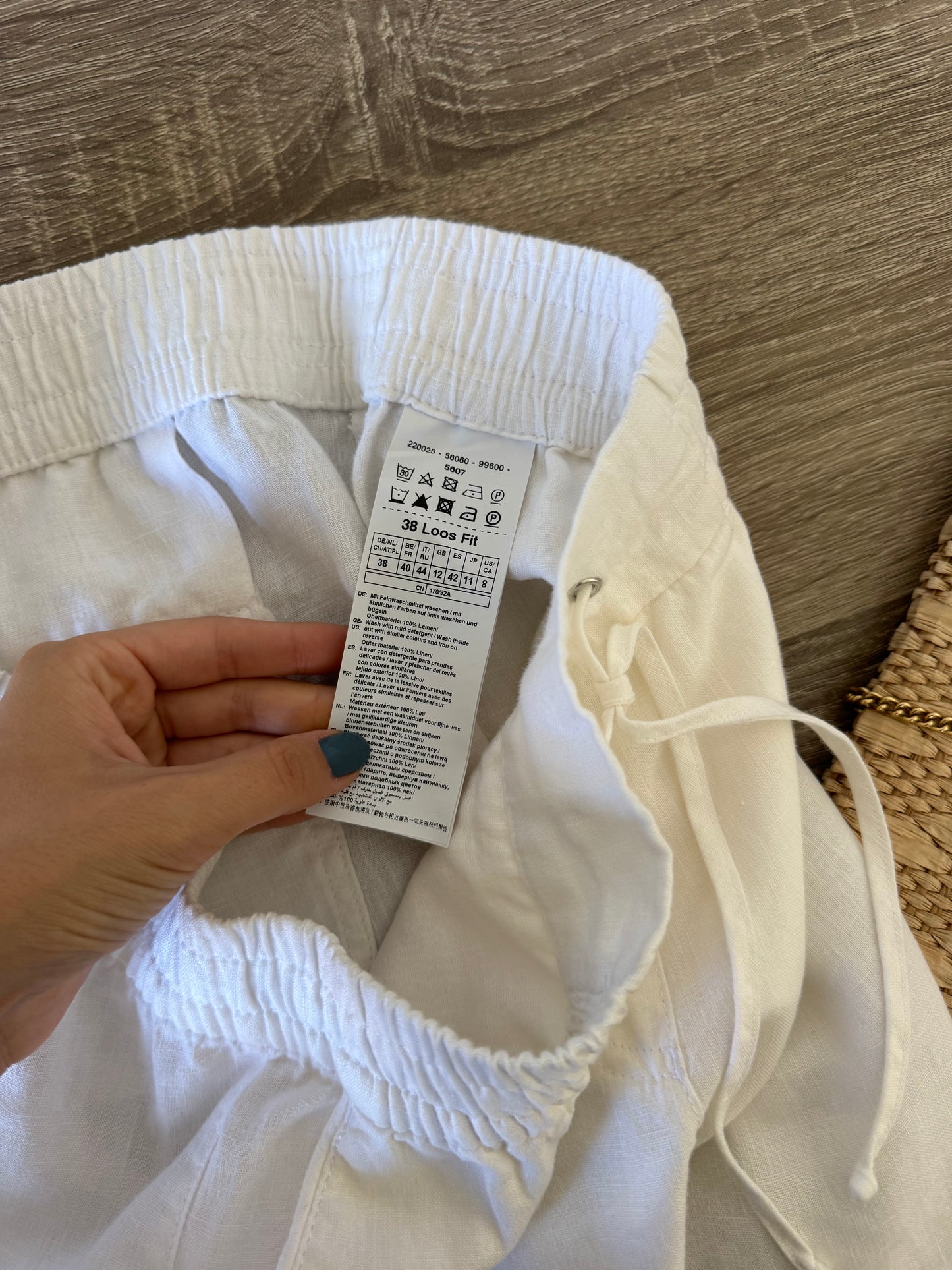 Pantalon de vară din 100% in cu talie elastică ( mărimea M)