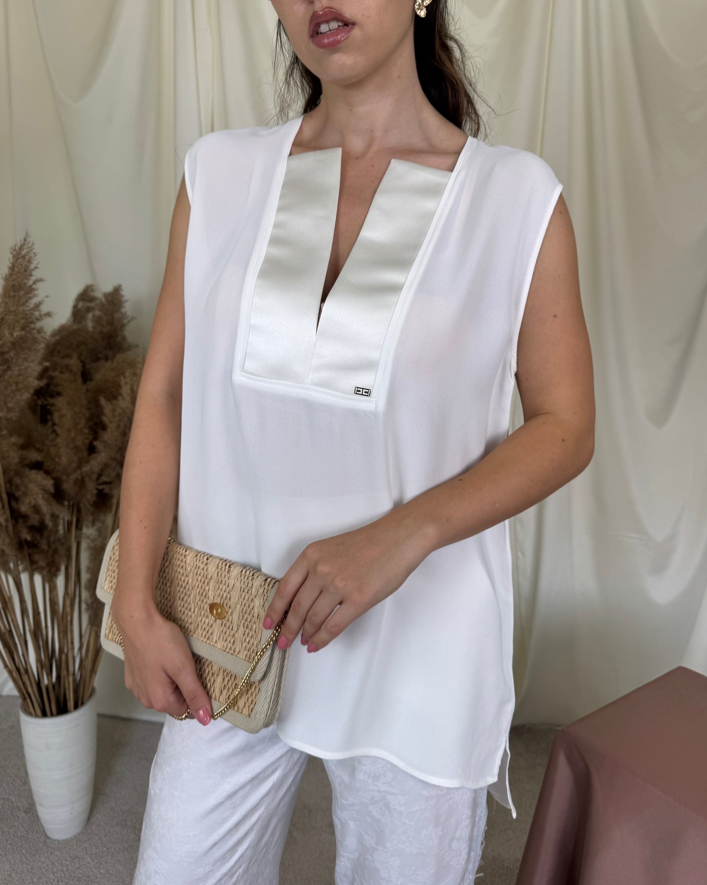 Cămașă tip maiou Elisabetta Franchi, model elegant ( mărimea M/L)
