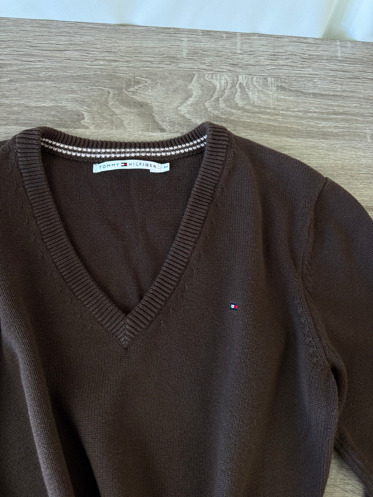 Bluză Tommy Hilfiger din 100% bumbac, maro( mărimea S/M)