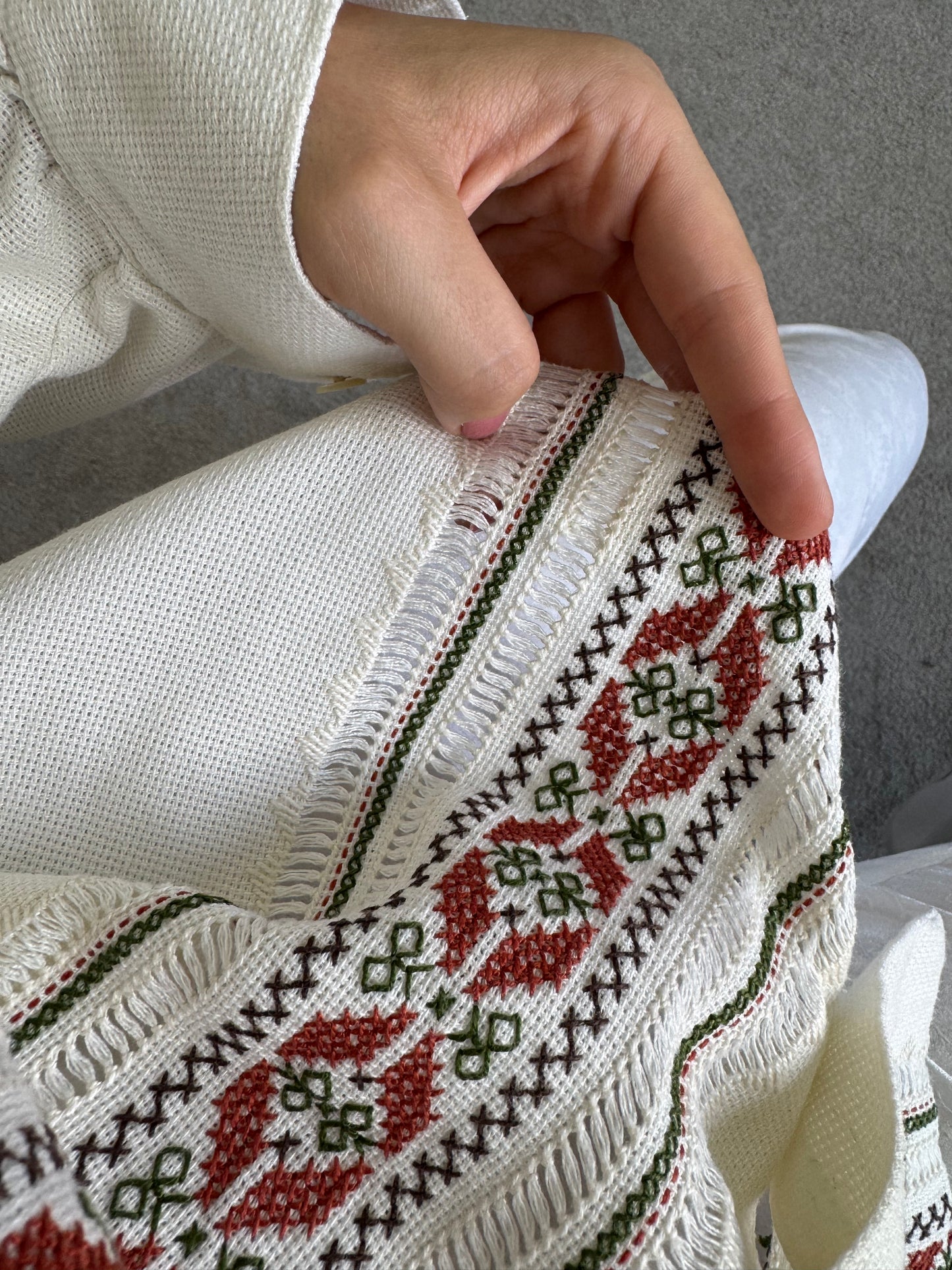 Cămașă vintage unicat din bumbac cu țesătură manuală superbă ( mărimea M)