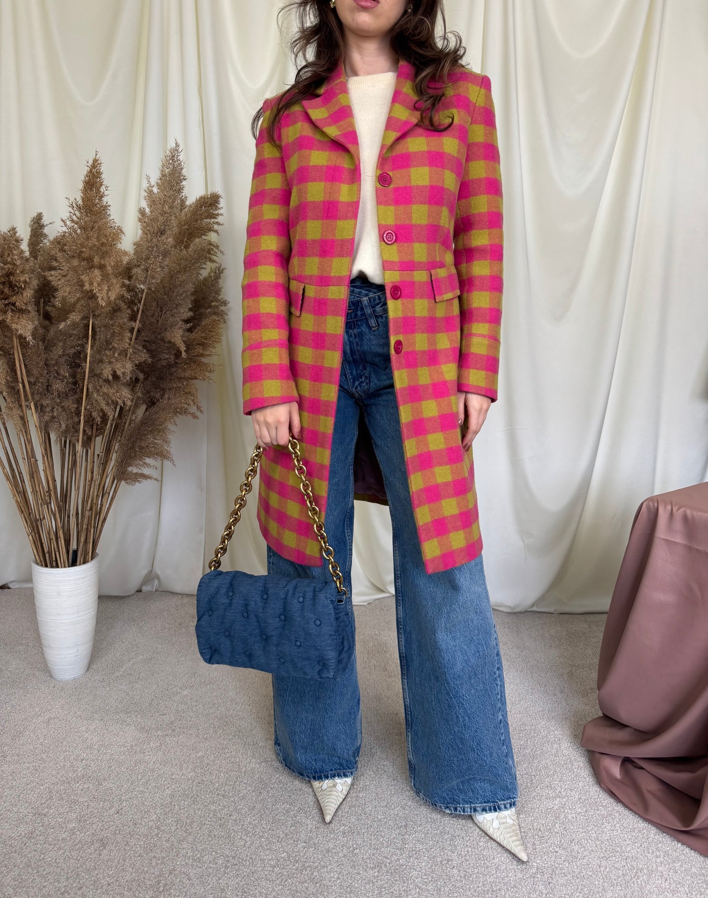 Palton mărimea S, stof lână si mohair