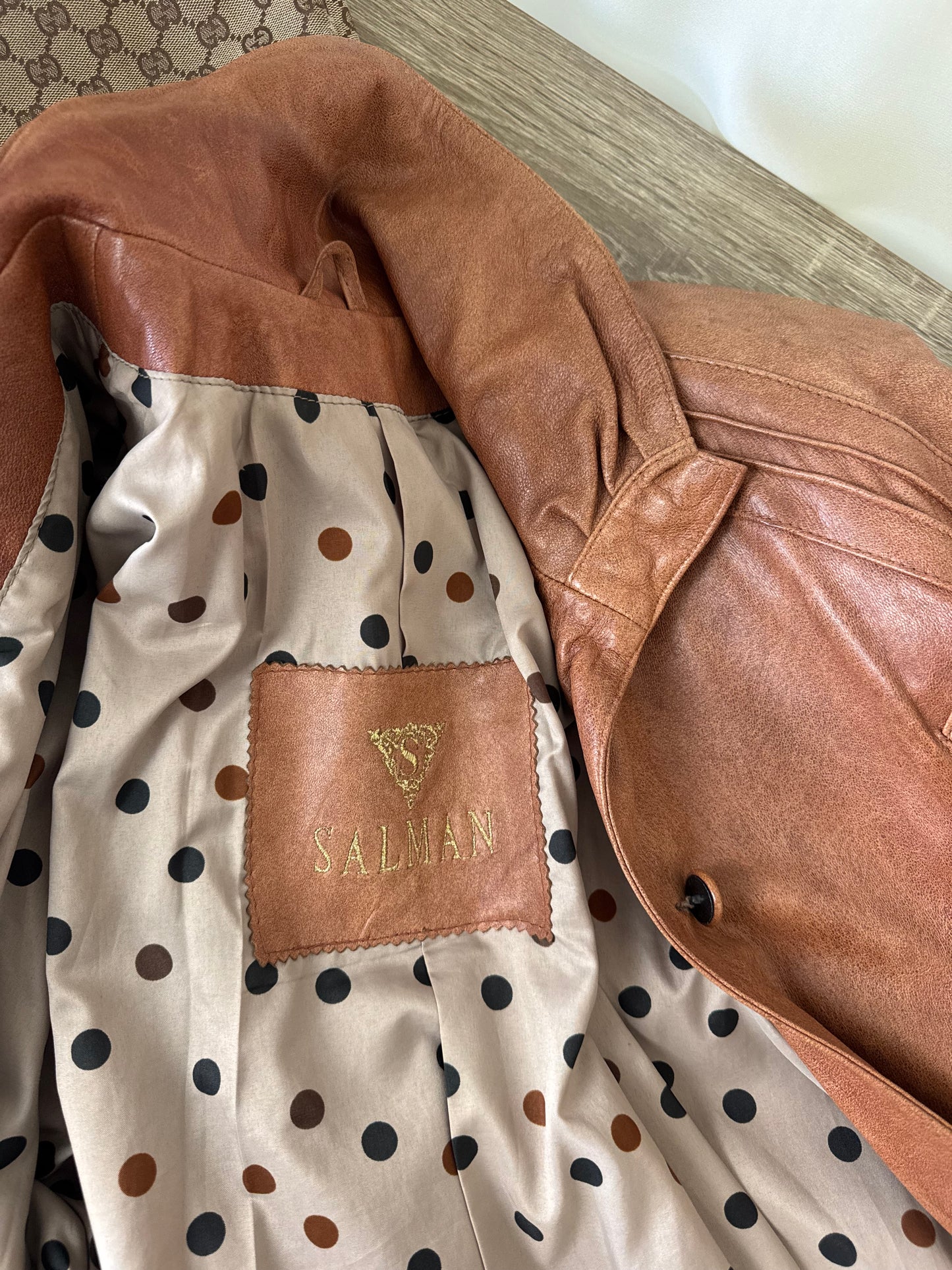 Jacheta vintage piele naturală extra fină (mărime S-M)