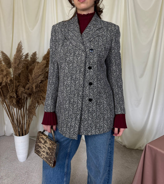 Sacou-jacheta vintage VERSACE cu nasturi ascunși (mărimea S-M)