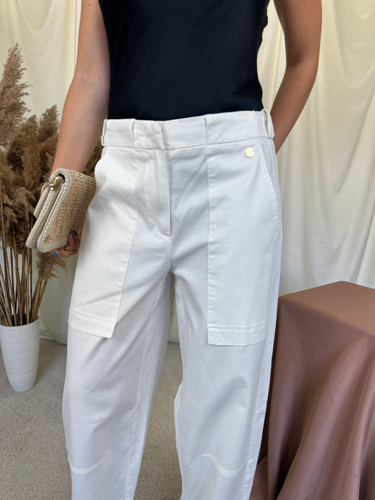 Pantalon nou cu talie elastică din bumbac și liocel, croi super cool ( mărimea S-M)