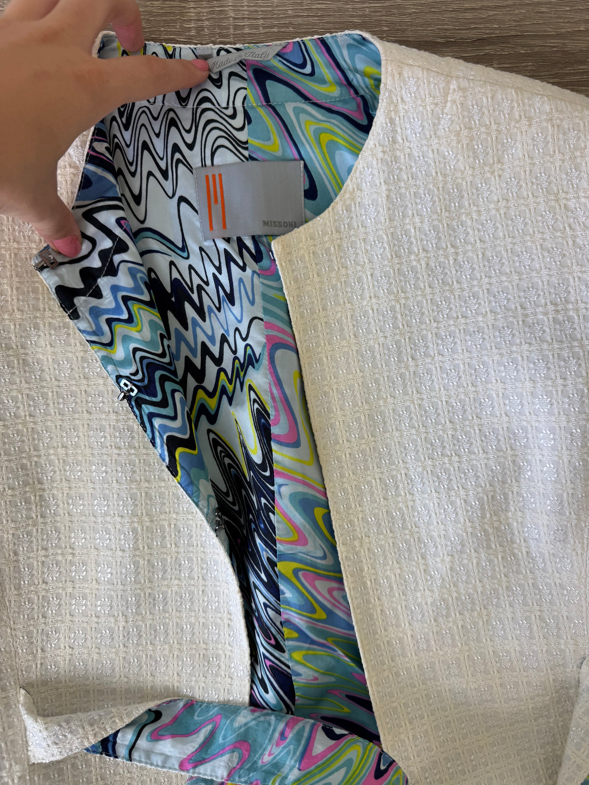 Sacou-jacheta luxury Missoni din bumbac și căptușeală cu print ( mărimea XS-S)