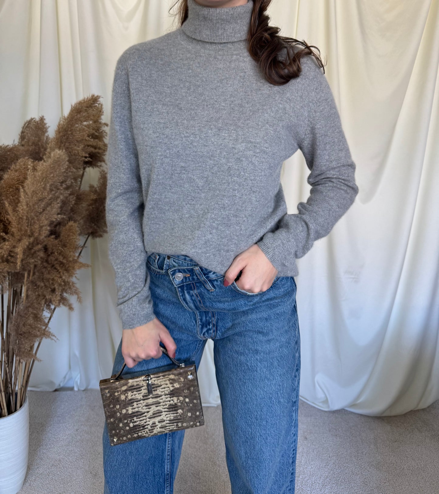 Pulover pe gât 100% cașmir