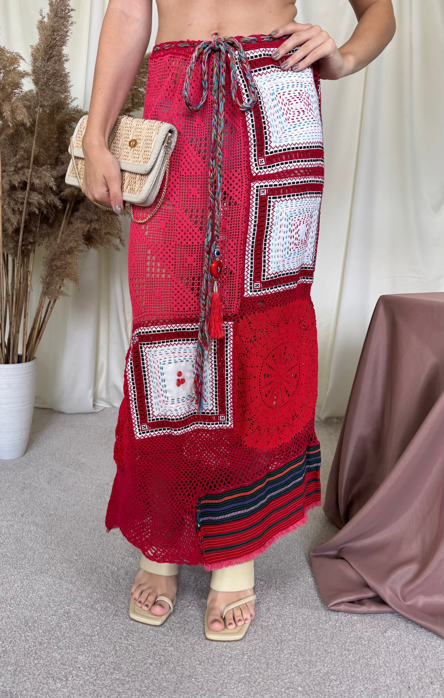 Piesă HANDMADE versatila de vară realizată manual, croset din bumbac, talie ajustabilă ( mărimea M-M/L)