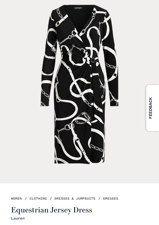 Rochie RALPH LAUREN cu print ecvestru și talie ajustabilă (mărimea S)
