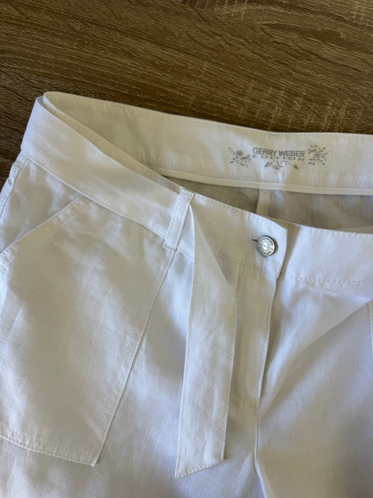 Pantalon de vară Gerry Weber din 100% in, talie ajustabilă ( mărimea L)