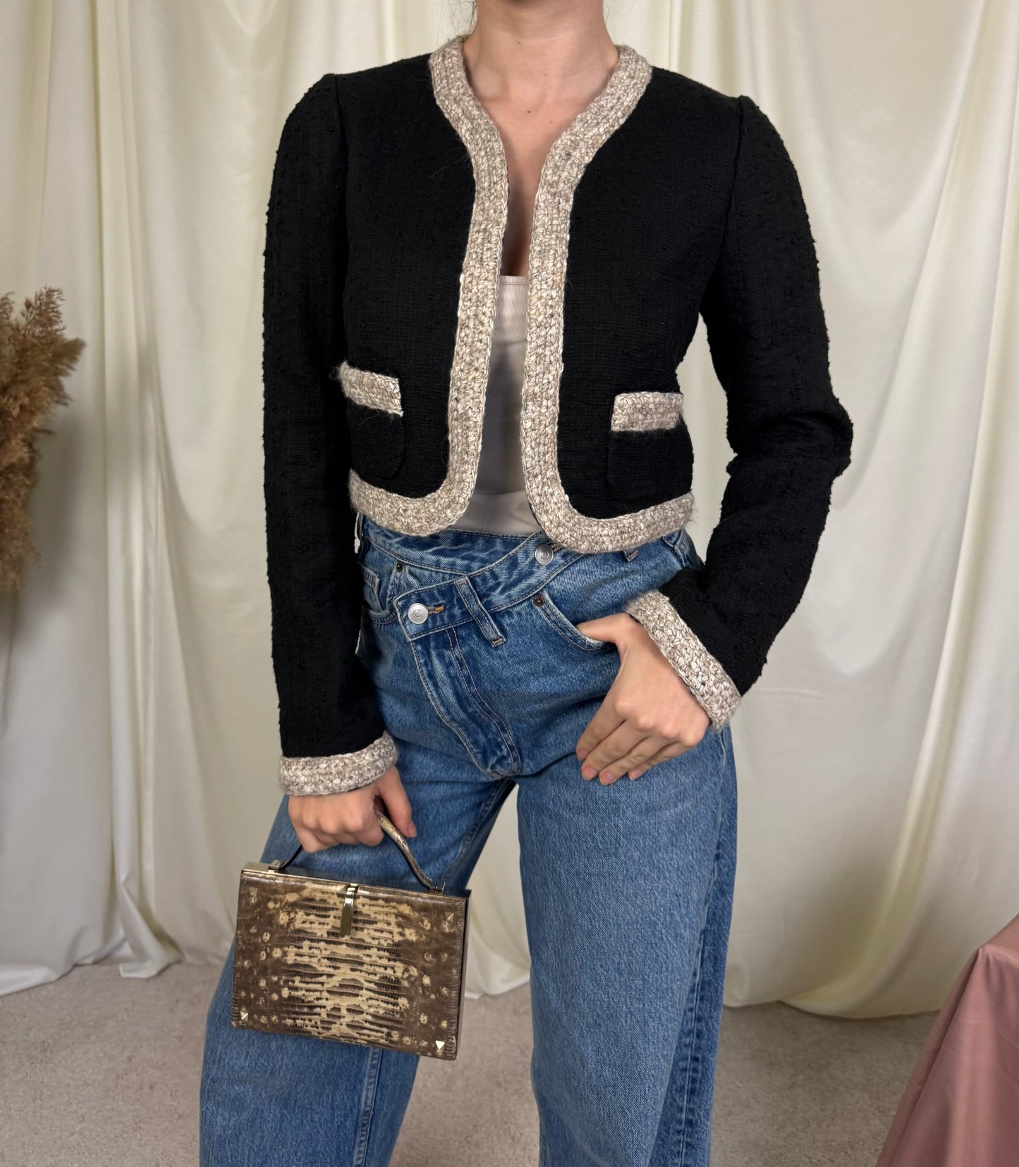 Jacheta de brand tip tweed ( mărimea s)