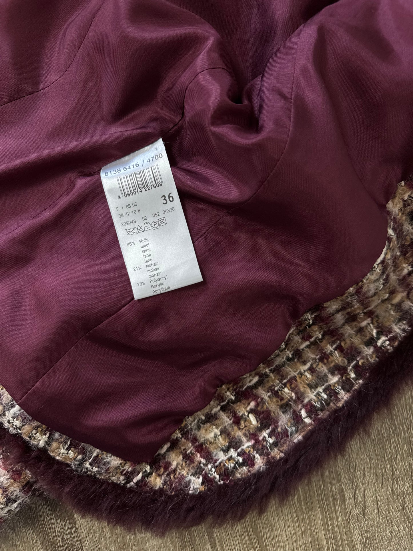 Sacou Gilbret din stofă superbă tip tweed (mărimea 36/s)