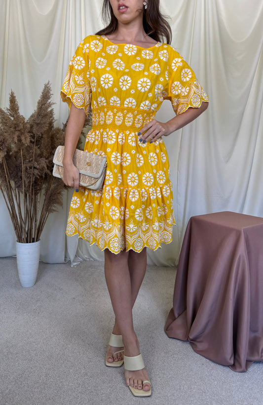 Rochie premium Tory Burch din bumbac cu talie elastică ( mărimea M)