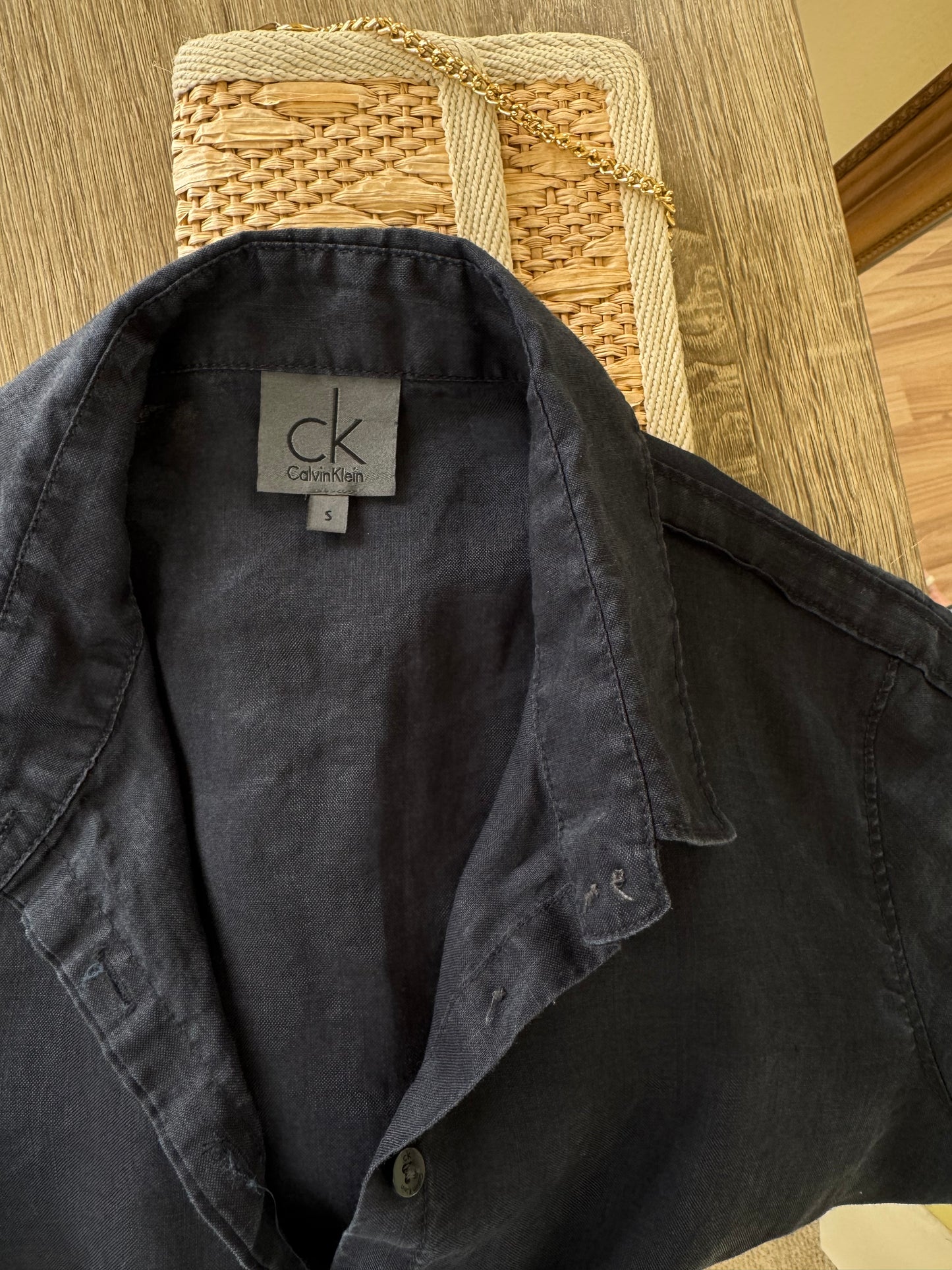 Cămașă Calvin Klein din in( mărimea xs/s)