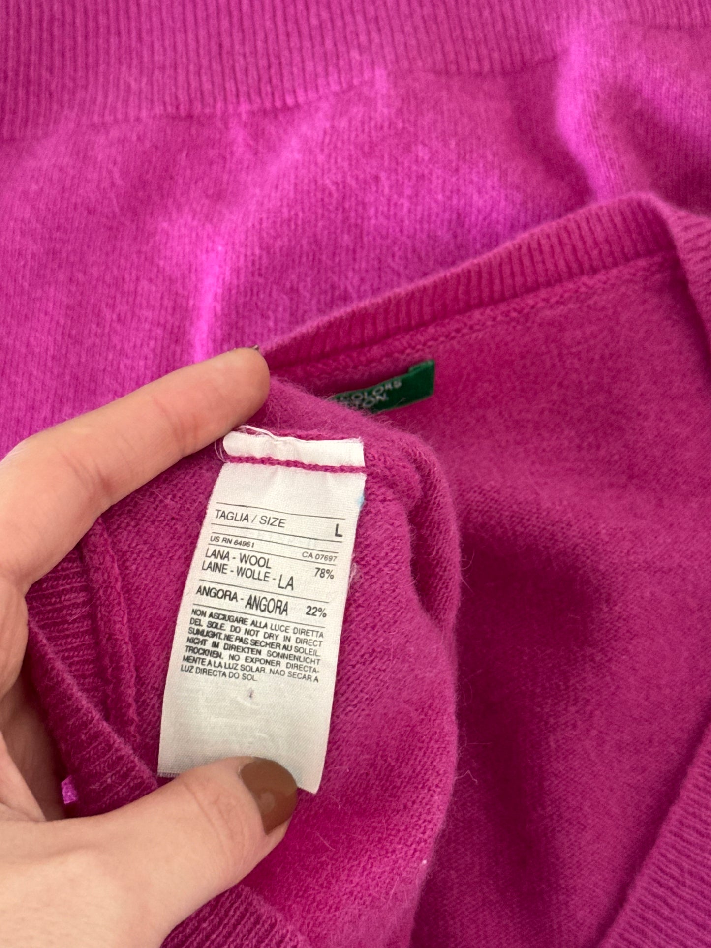 Pulover Benetton din Lana si angora( mărimea M)