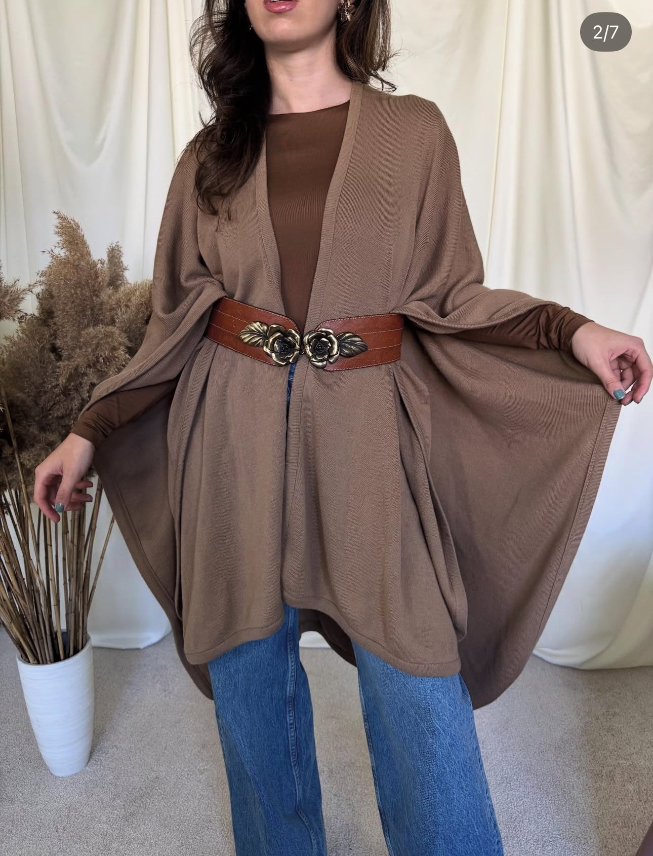 Poncho vintage din lână pură( mărime universală)