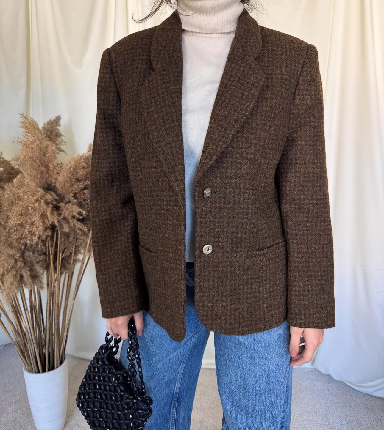 Jacheta-sacou vintage din 100% lână pură( mărimea M)