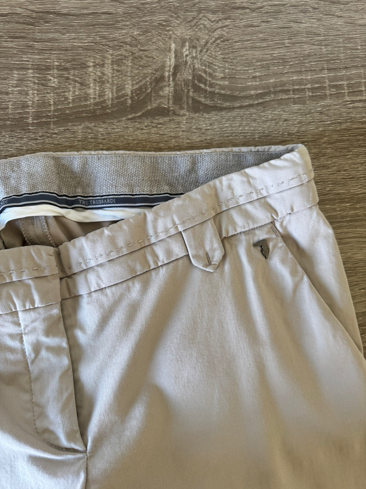 Pantalon Office TRUSSARDI din bumbac tip denim cu talie medie ( mărimea M)