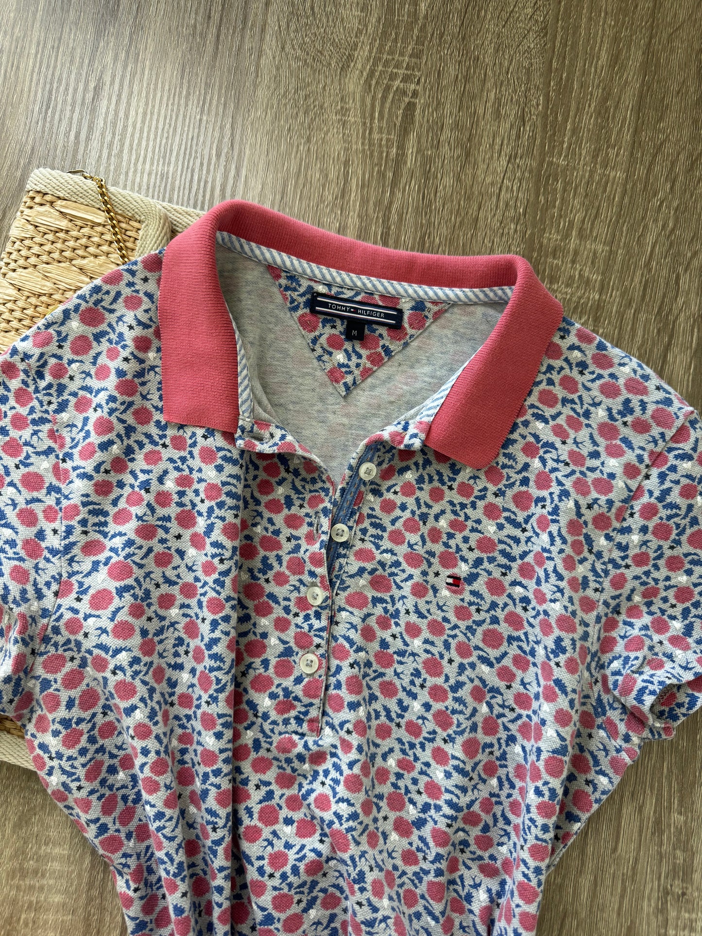 Tricou Tommy Hilfiger din bumbac cu print roz
(Mărimea xs/s)