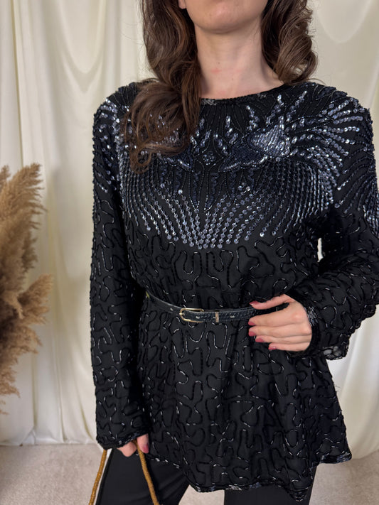 Piesa vintage superbă din 100% mătase, mărimea L