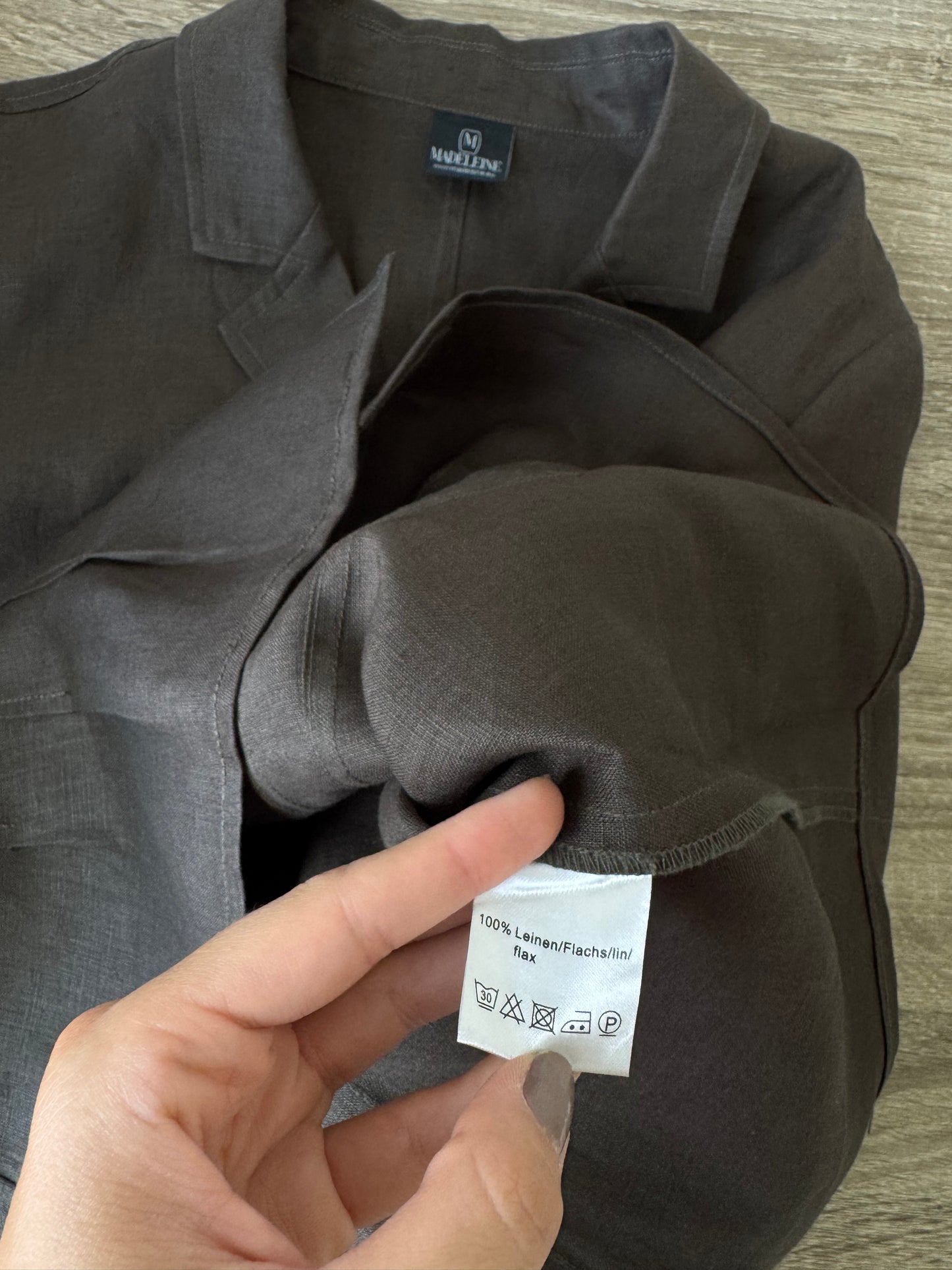 Set premium Madeleine din 100% in, cămașă + fusta amplă cu talie înaltă ( mărimea L/XL) -90 cm talie