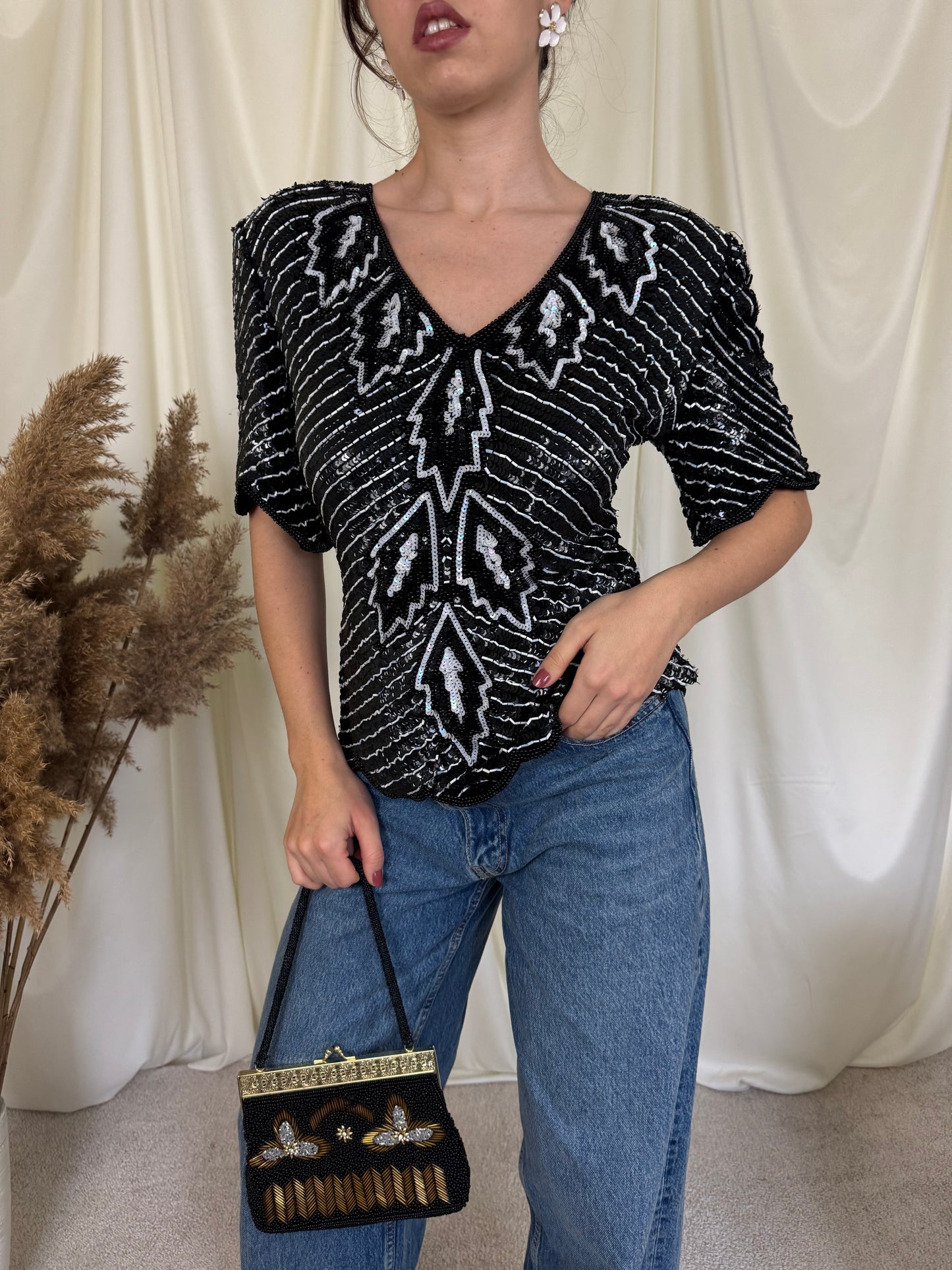 Piesa vintage din mătase naturală( mărimea s)