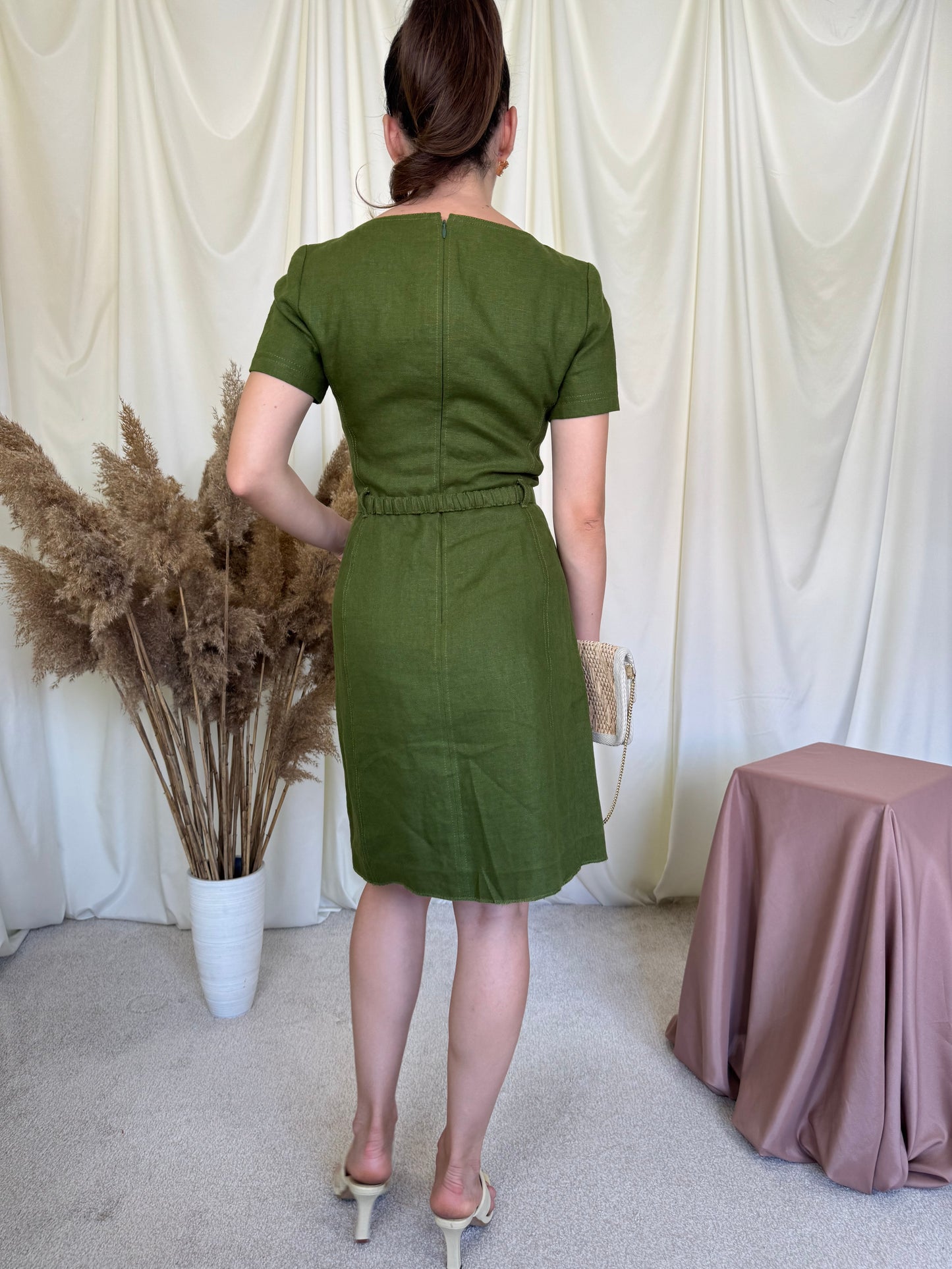 Rochie premium TORY BURCH din 100% in cu talie marcata și centura pentru ajustare(Mărimea XS/S )