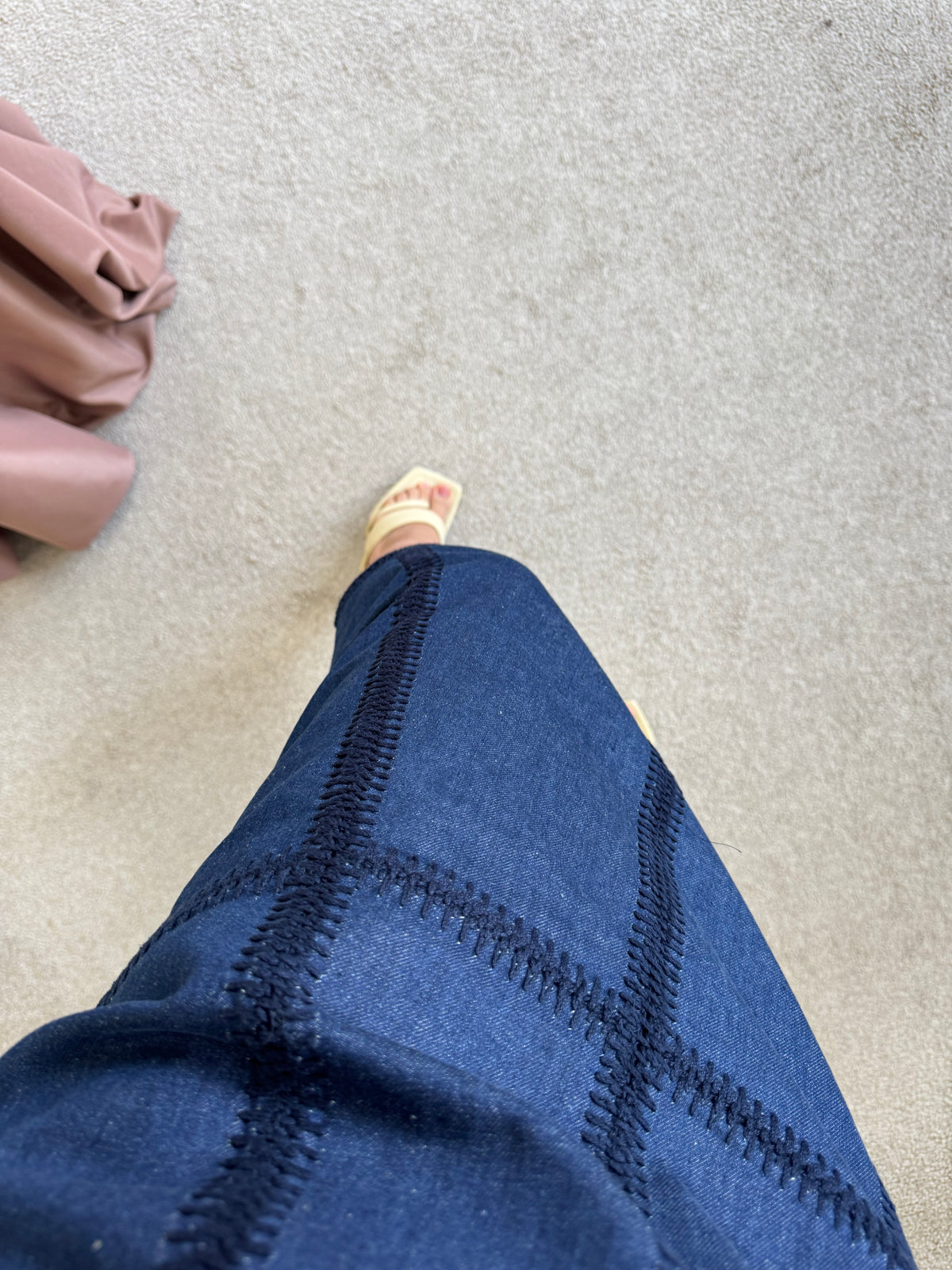 Fusta brand luxury MIU MIU din denim de bumbac cu talie înaltă ( mărimea S-S/M)