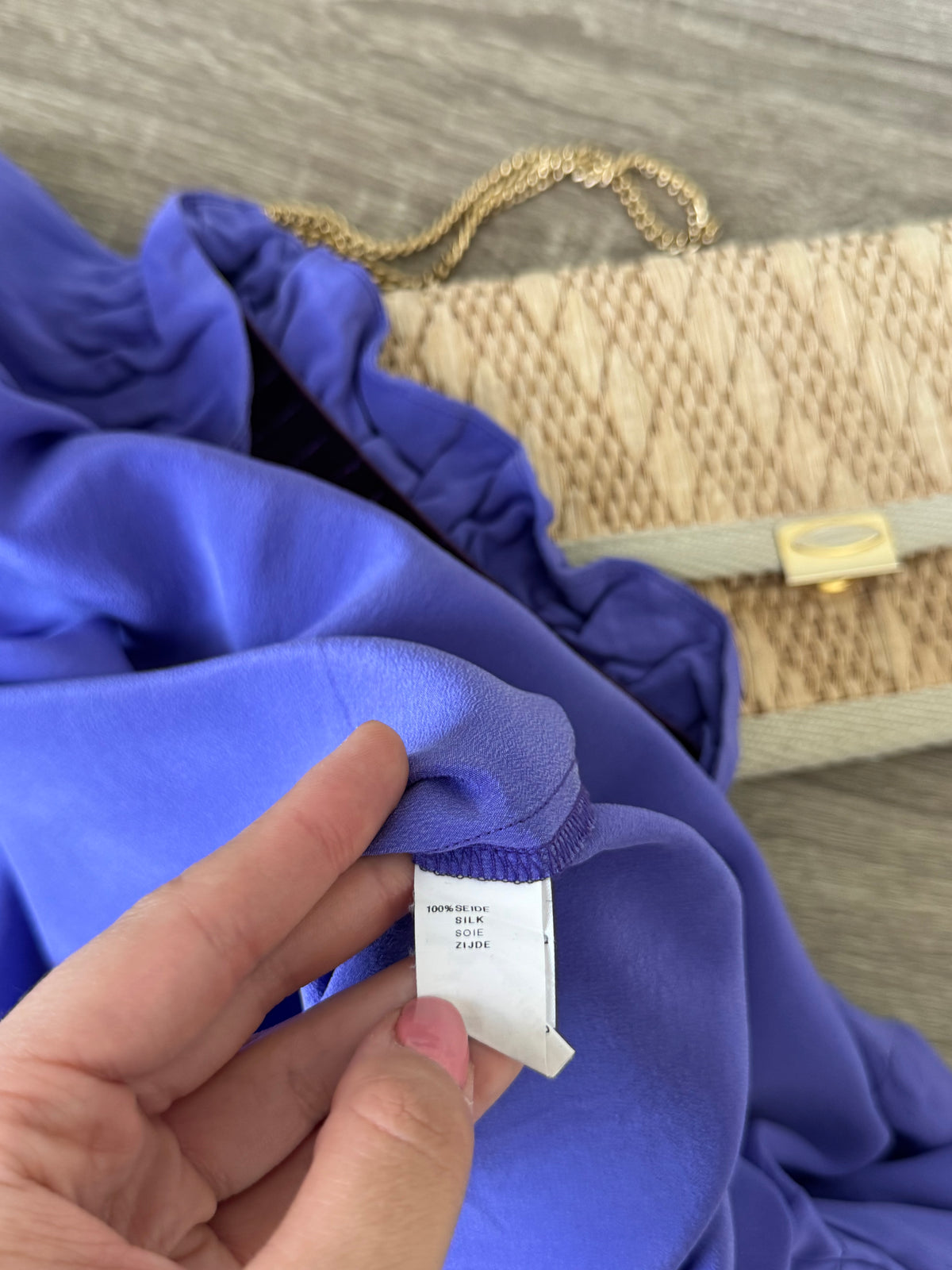 Cămașă superbă din 100% matase naturala ( mărimea S) - mov