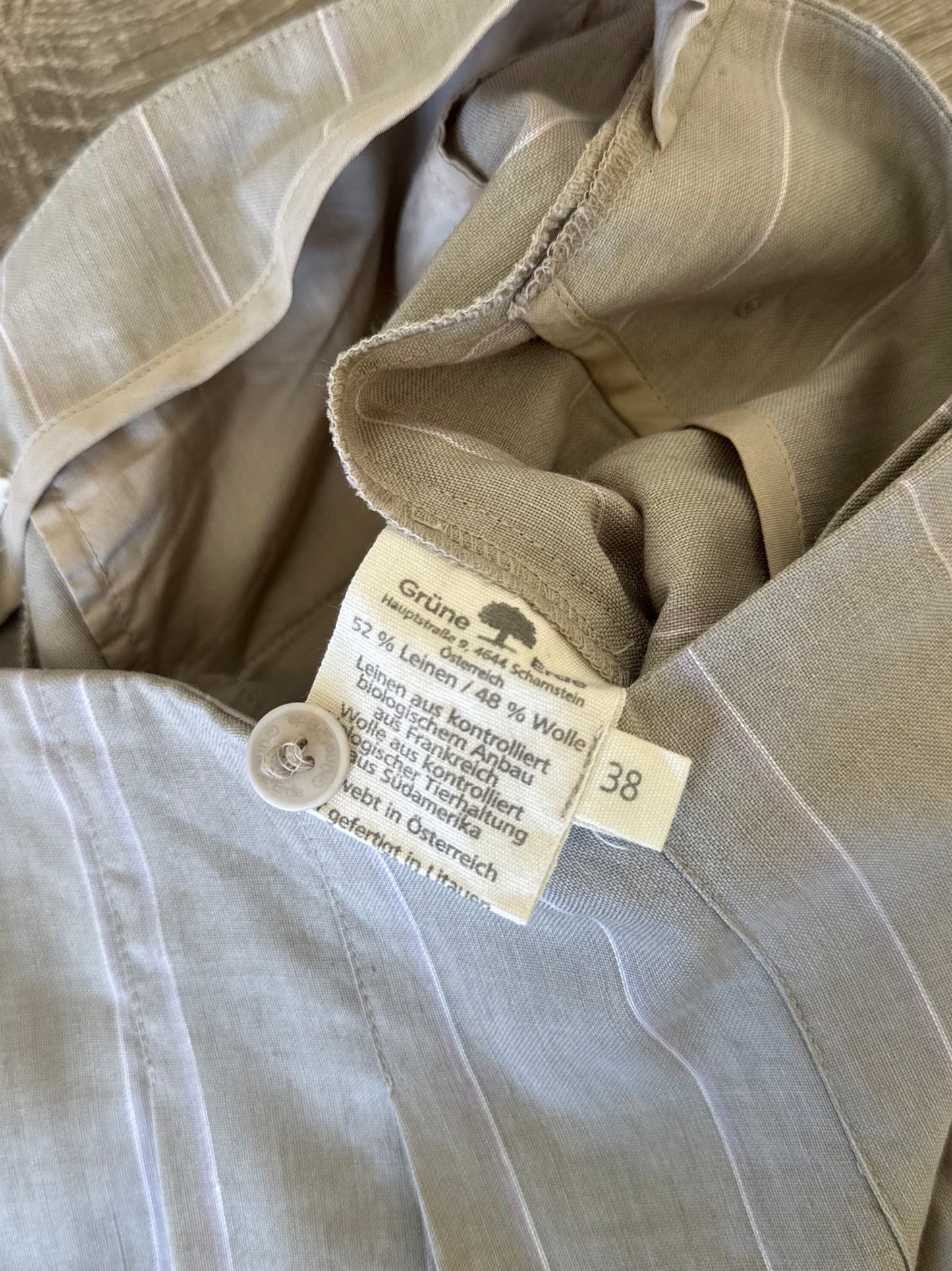 Pantalon din in și lână subțire (Mărimea M)