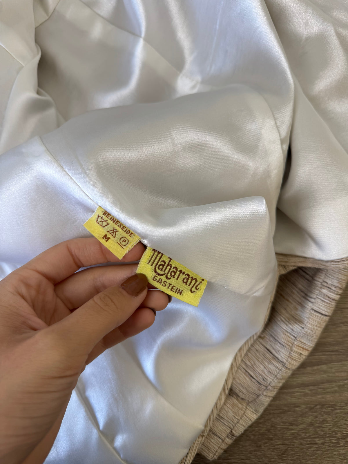 Sacou-jacheta vintage din 100% mătase naturală, bej ( mărimea S/M)