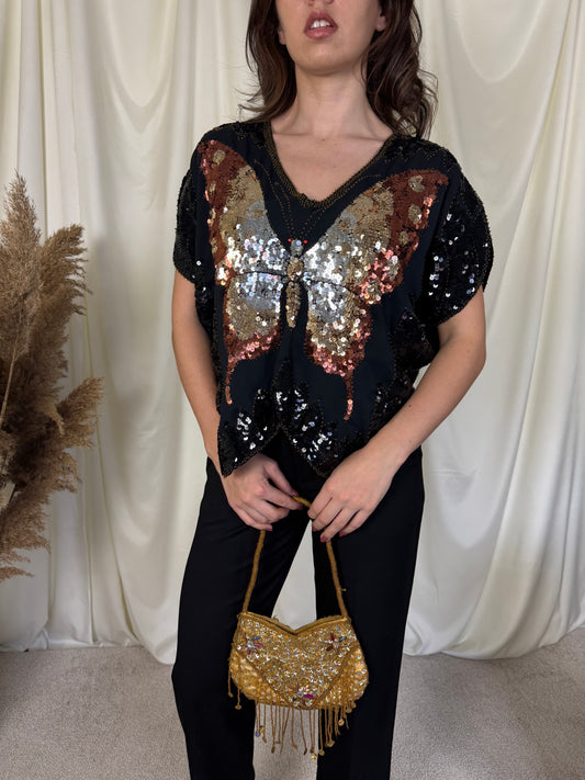 Piesă vintage anii 70, 100% mătase naturală