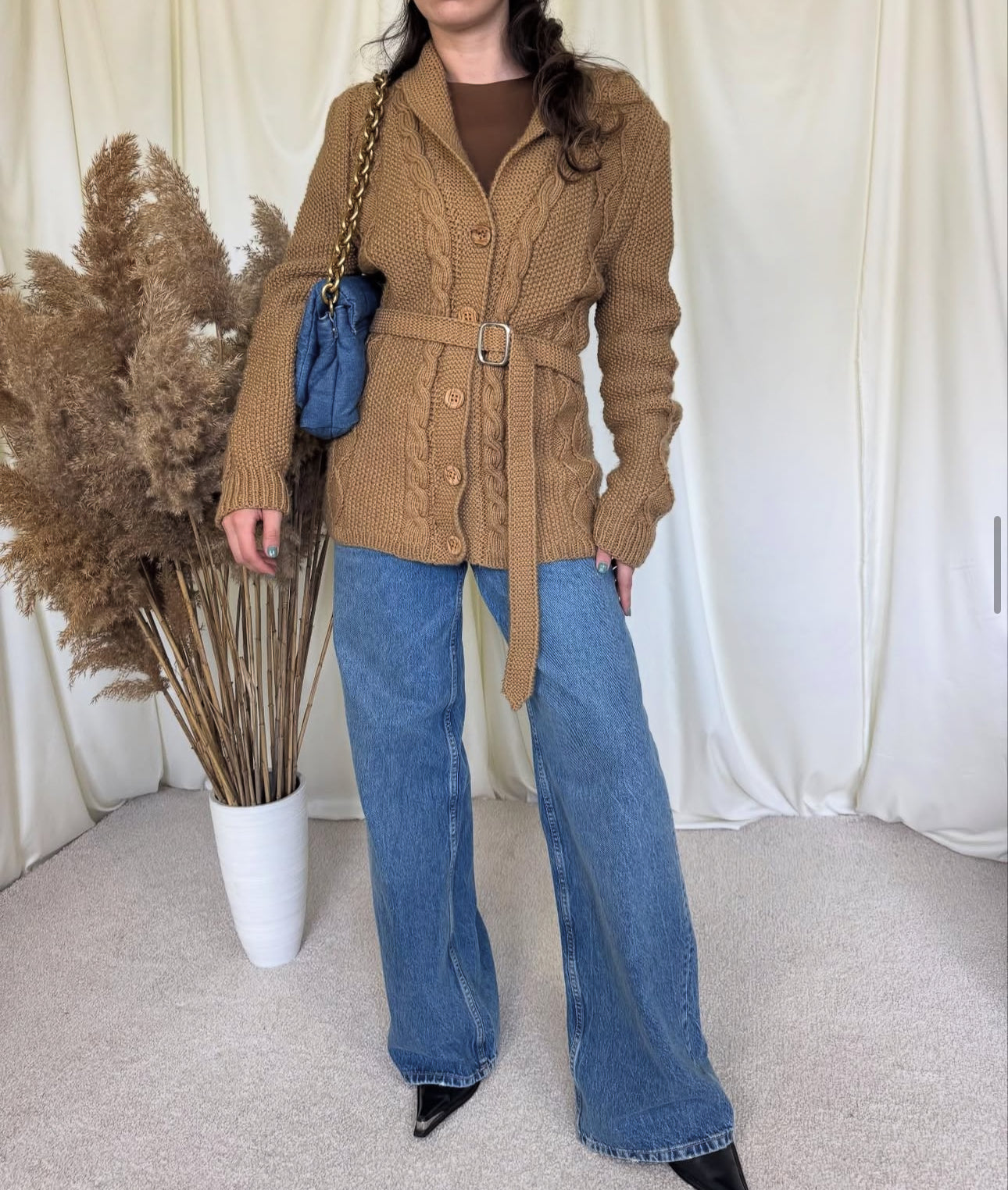 Cardigan vintage din Lână handmade( mărimea S-L)