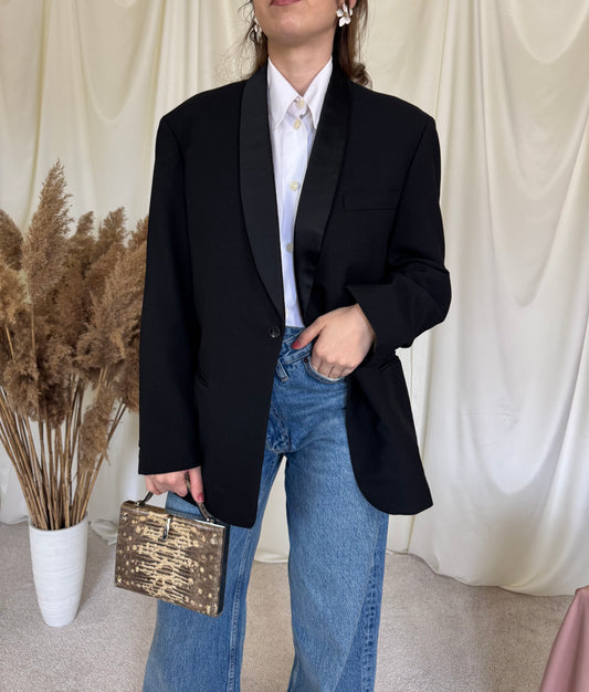 Sacou vintage din stofă mai groasă- cu structură, 100% lână, (mărimea M/L)