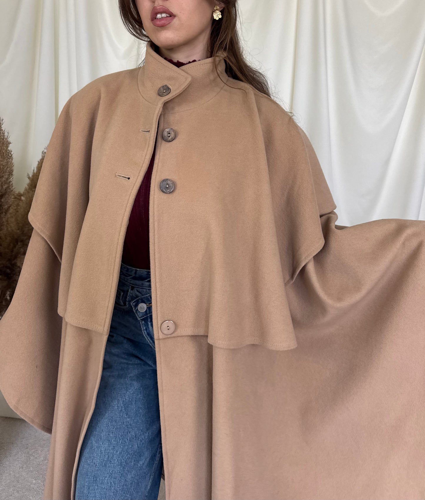 Capa vintage din lana și cașmir