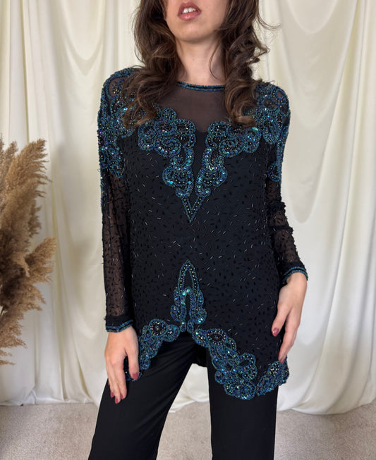 Piesa vintage bijuterie din mătase naturala M/L