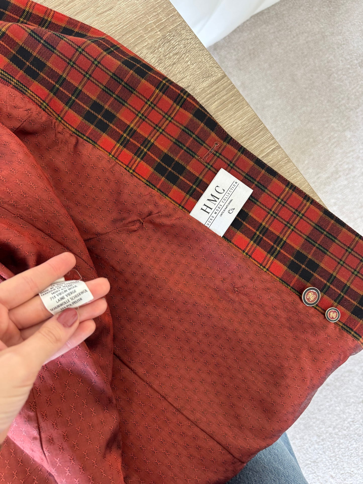 Sacou din stofă cu print 75% lână virgină ( M)