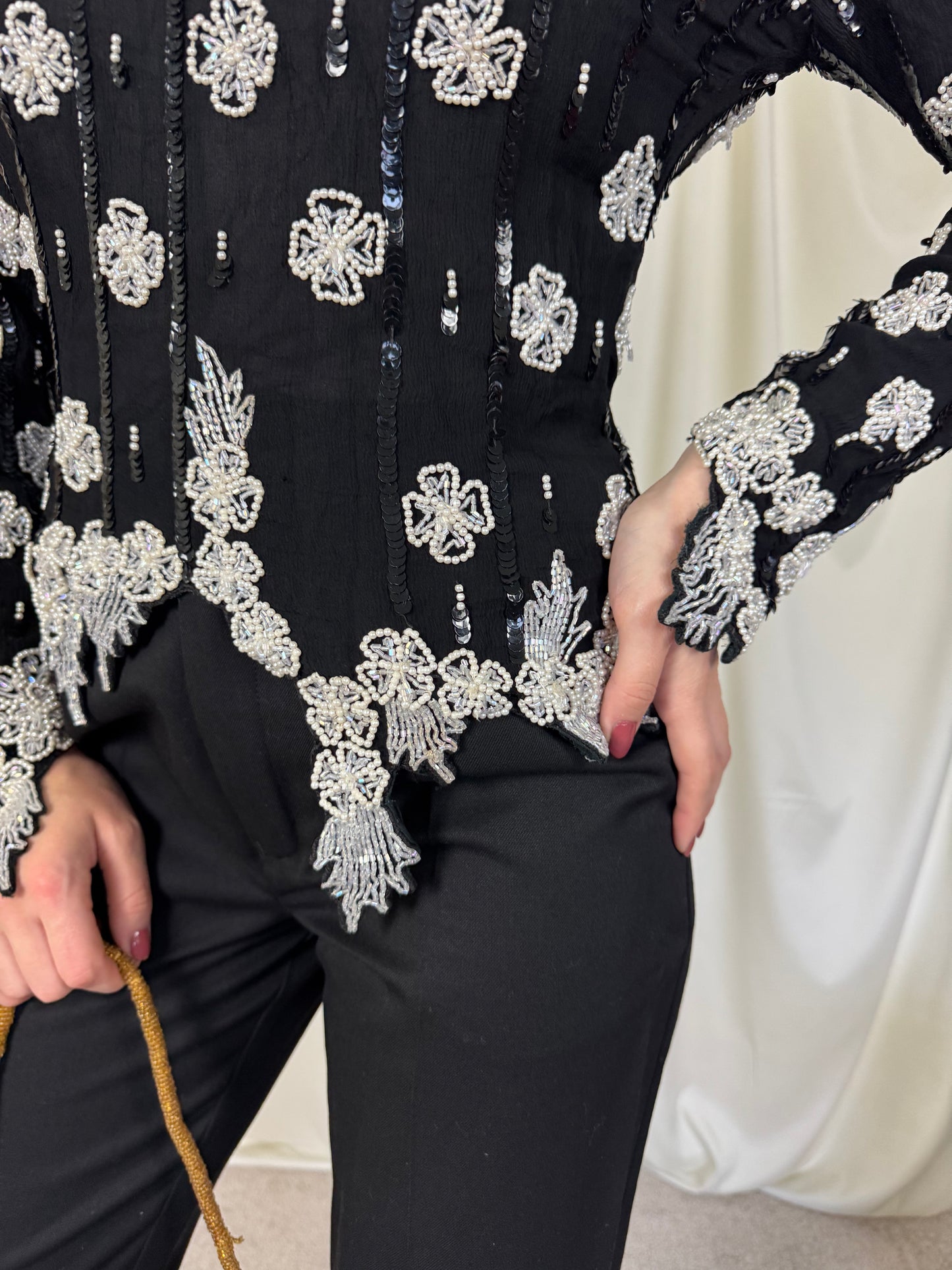 Piesa vintage din mătase ( S)