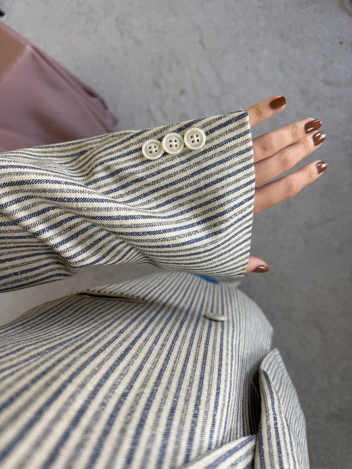 Sacou vintage în croi bărbătesc din stofă premium: lână și mătase naturală ( mărimea M/L)