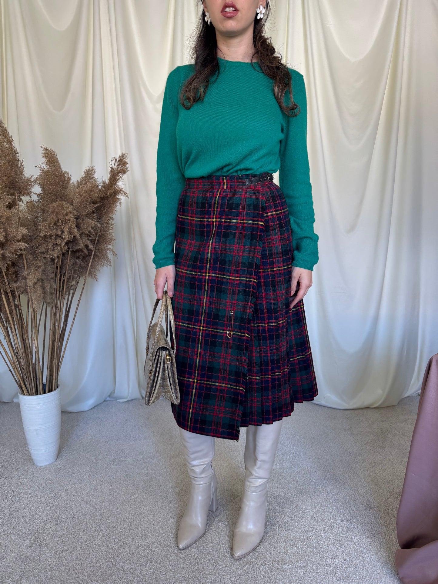 Fustă tartan din 100% Lână ( mărimea xs)