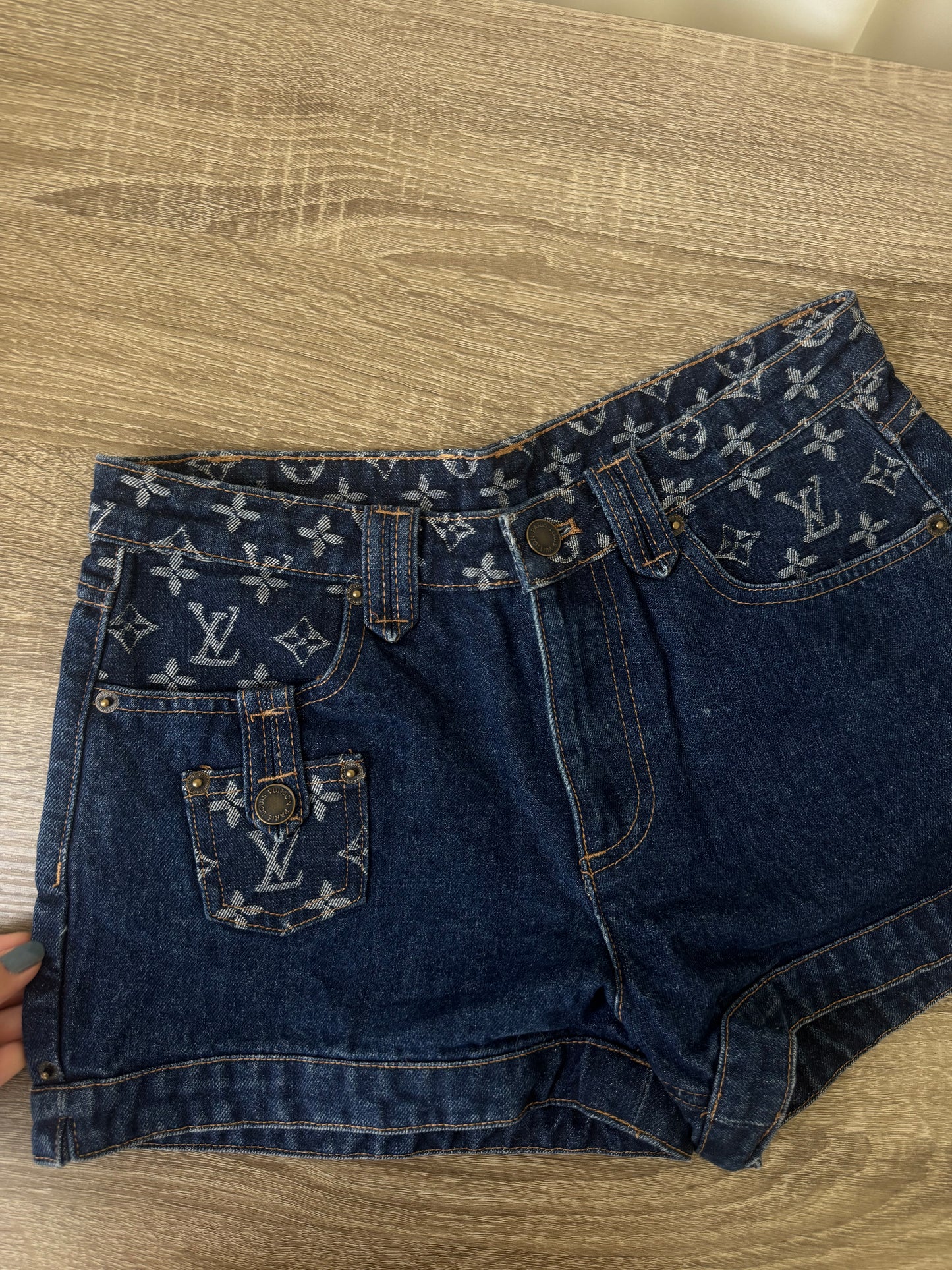 Back. RARE PIECE. Pantaloni de colecție Louis Vuitton din bumbac cu print monograma ( mărimea 36- XS/S)a