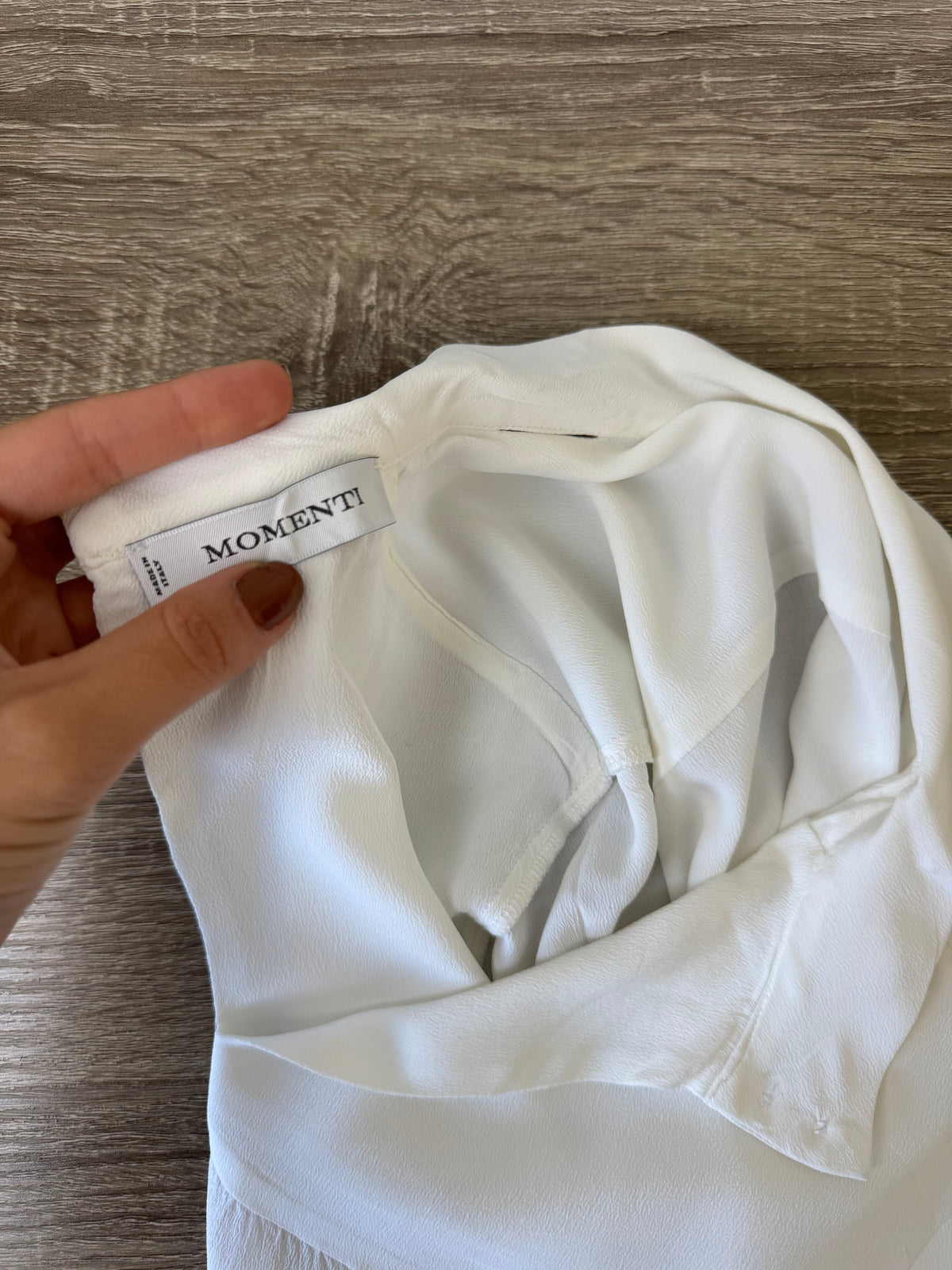 Cămașă albă made in Italy MOMENTI din acetat și mătase ( mărimea S)