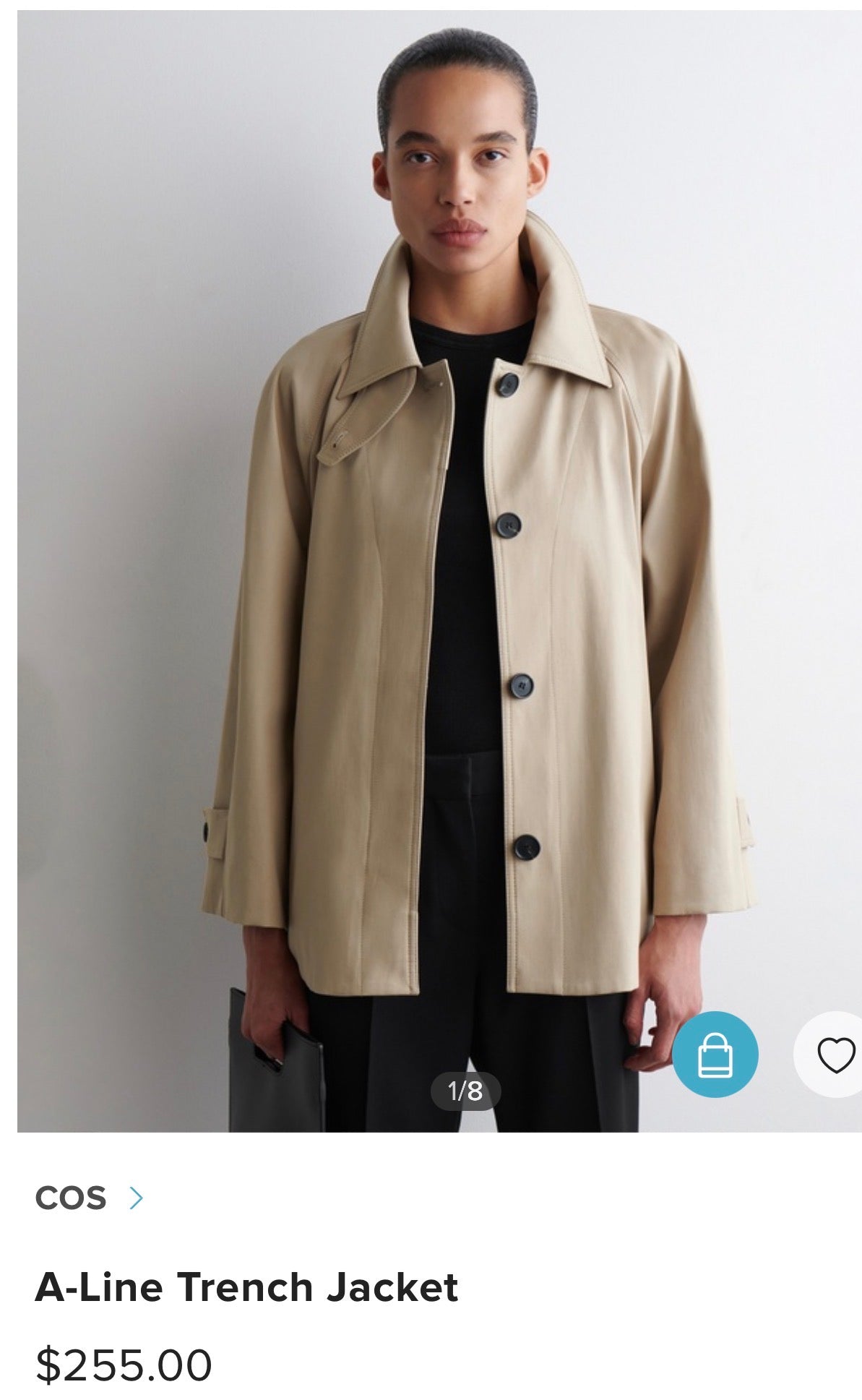 Trench COS în croi A din 100% bumbac ( mărimea M)