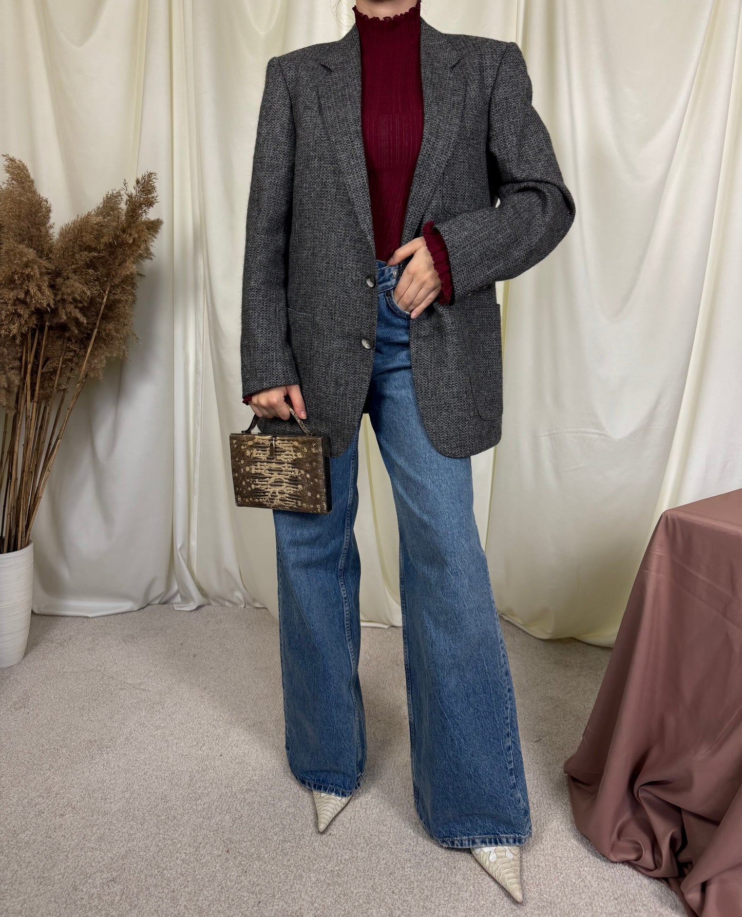 Sacou vintage stofă groasă ( mărimea M)