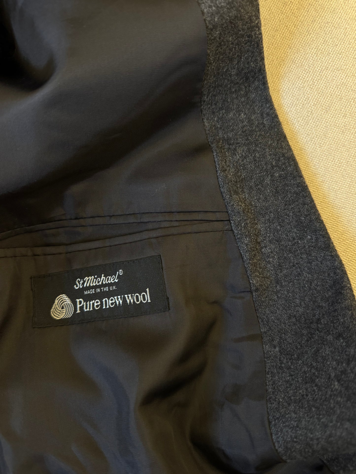 Sacou vintage tip jachetă din stofă de lână 100%