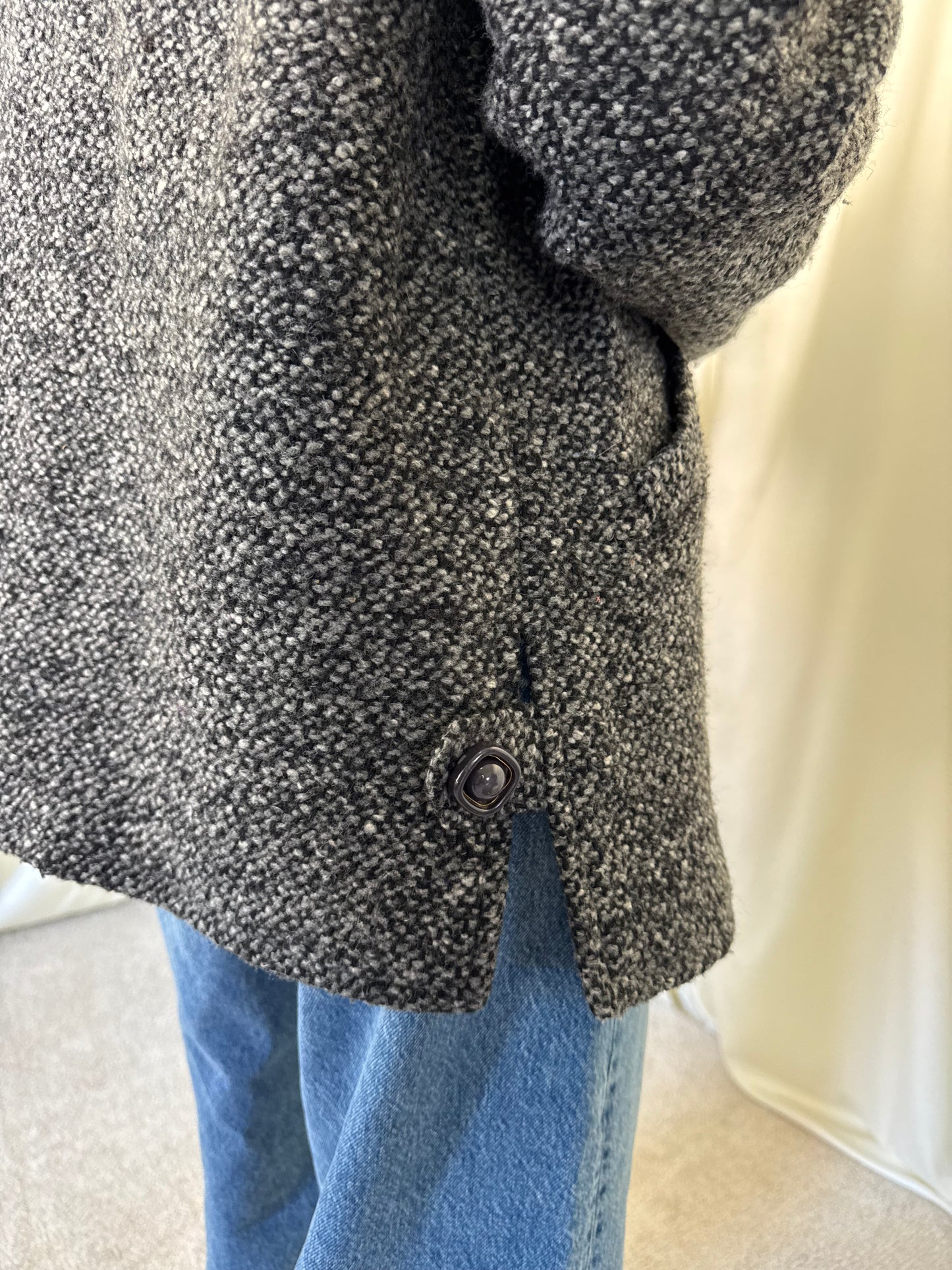 Jacheta vintage din stofa de lâna tip tweet