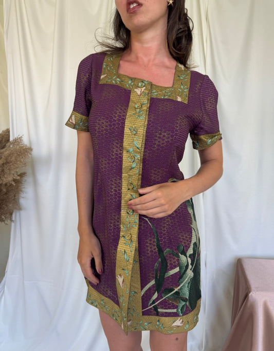 Rochie vintage din matase naturala ( S)