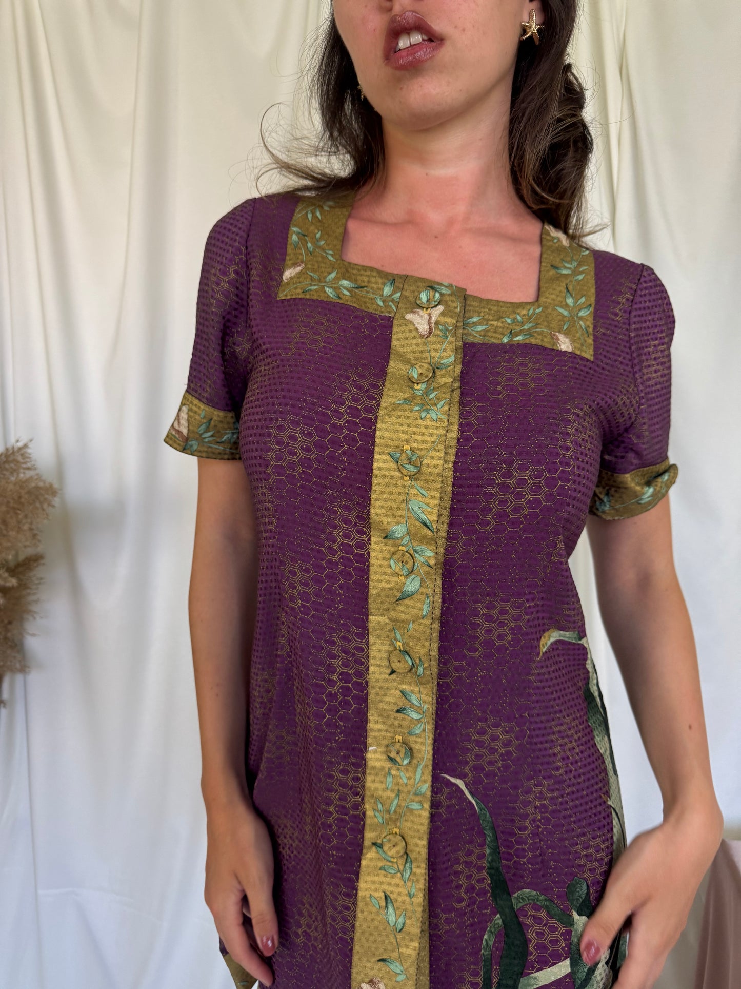 Rochie vintage din matase naturala ( S)
