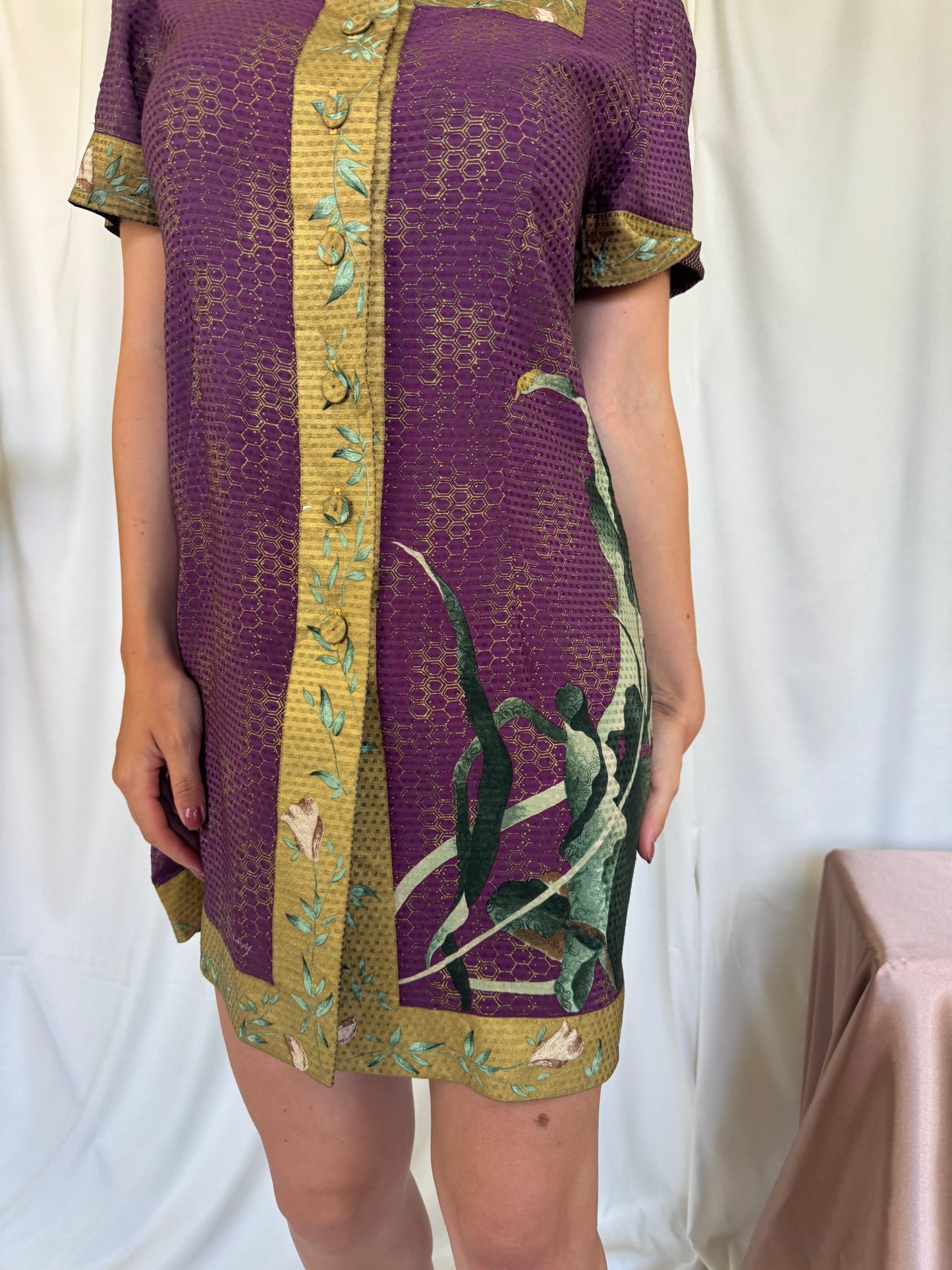 Rochie vintage din matase naturala ( S)