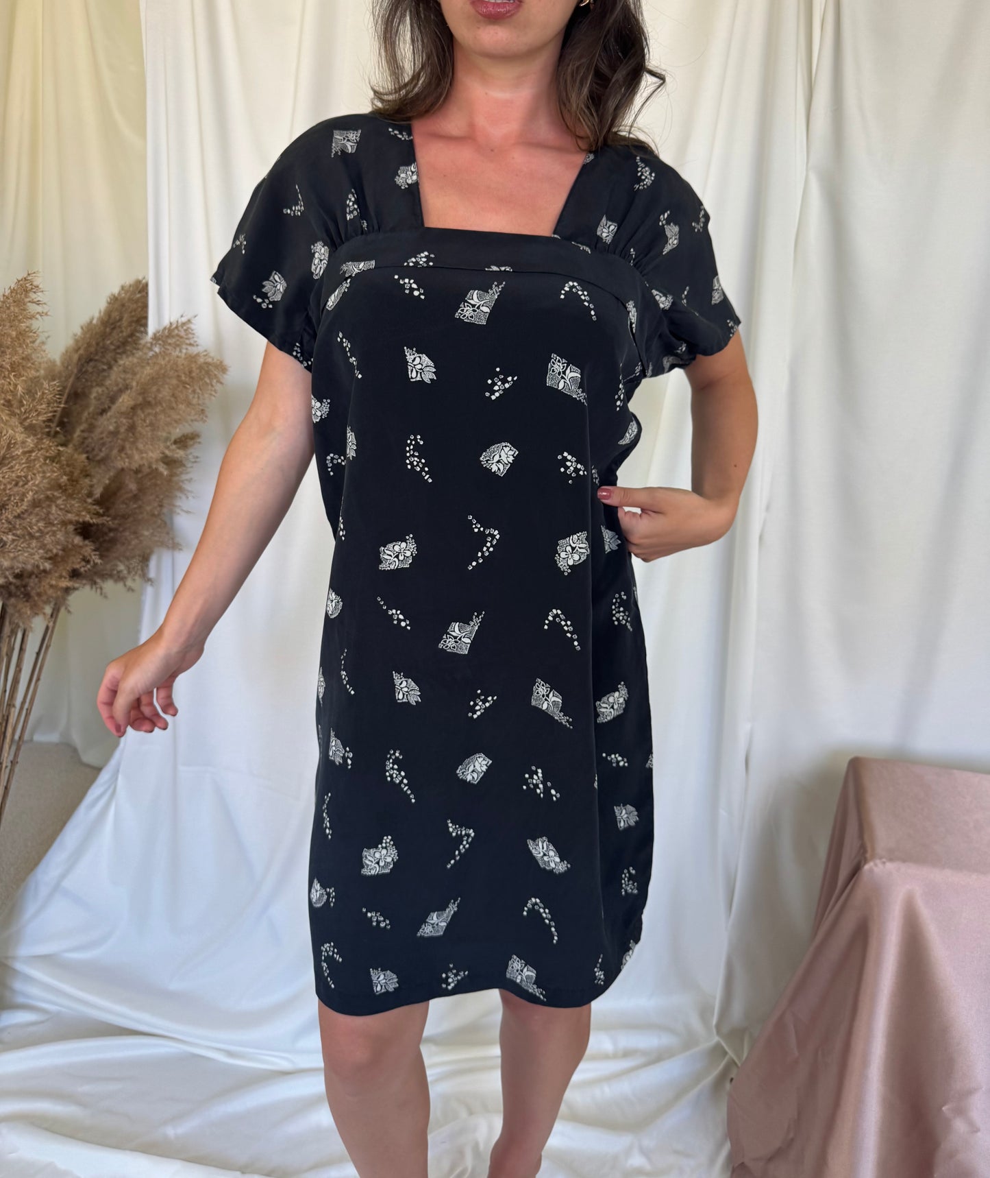Rochie vintage din matase naturala ( S-M)